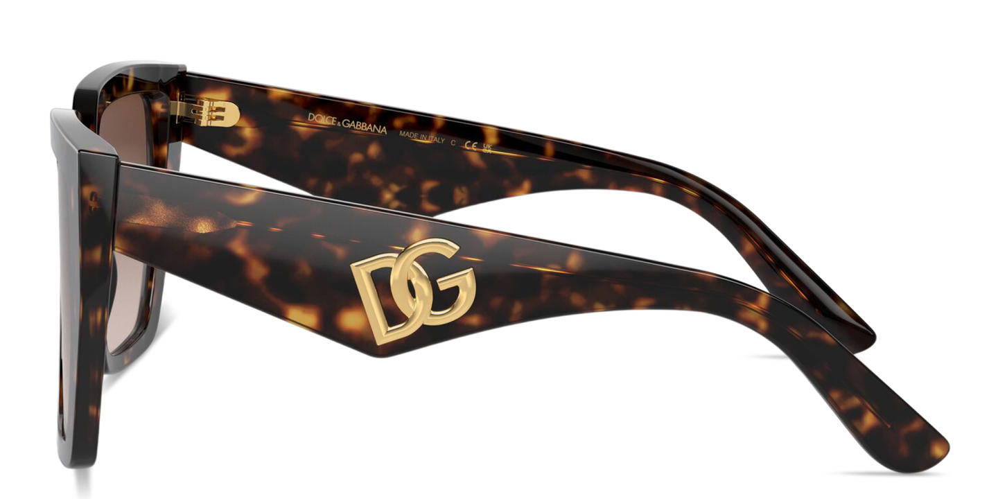Shop Dolce & Gabbana DG Motif Square Sunglasses in Havana online.
