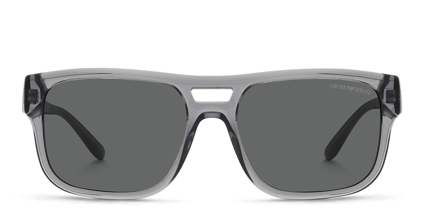 Emporio Armani Logo Pillow Sunglasses in Transparent Grey – Product Photo 0