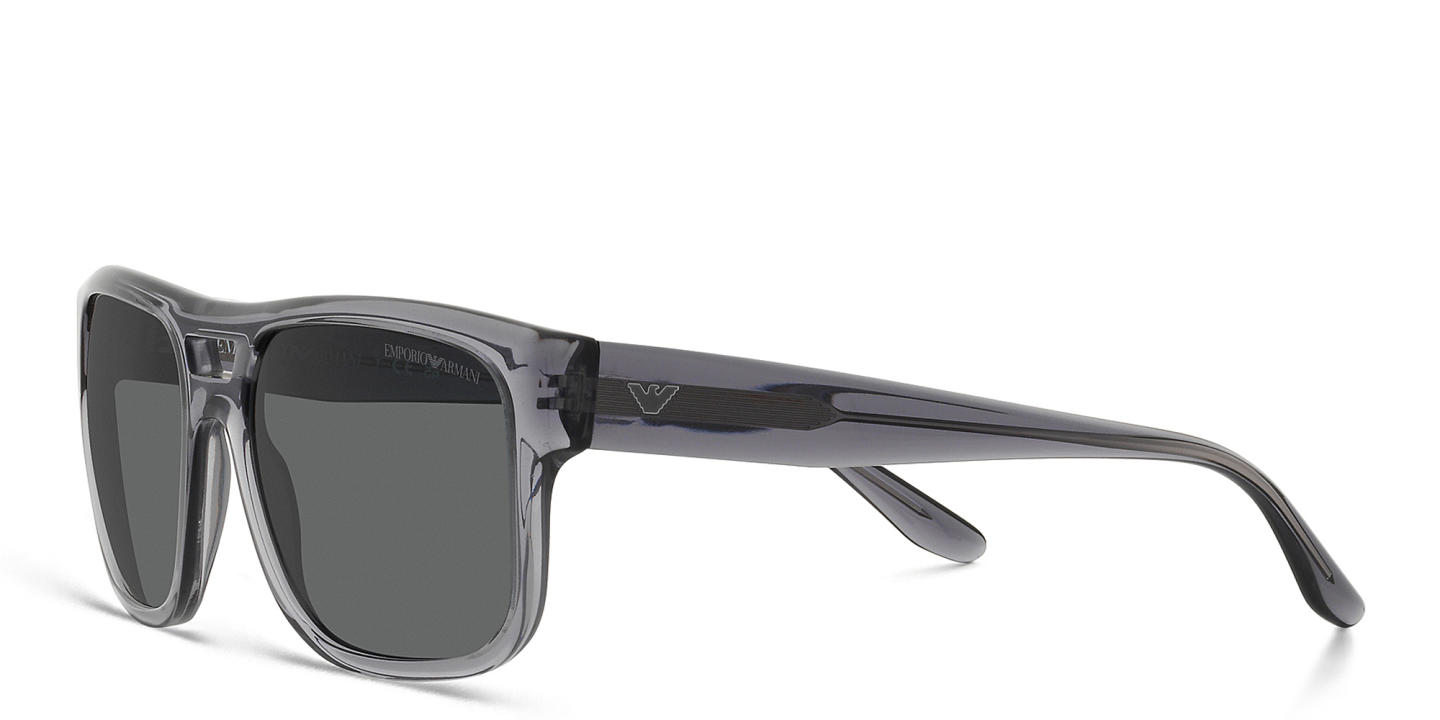 Emporio Armani Logo Pillow Sunglasses in Transparent Grey – Product Photo 3