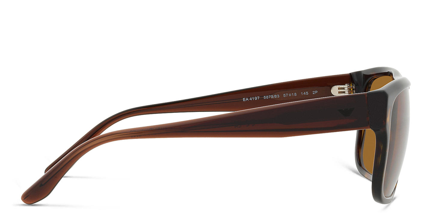 Shop Emporio Armani Logo Pillow Sunglasses in Havana online.