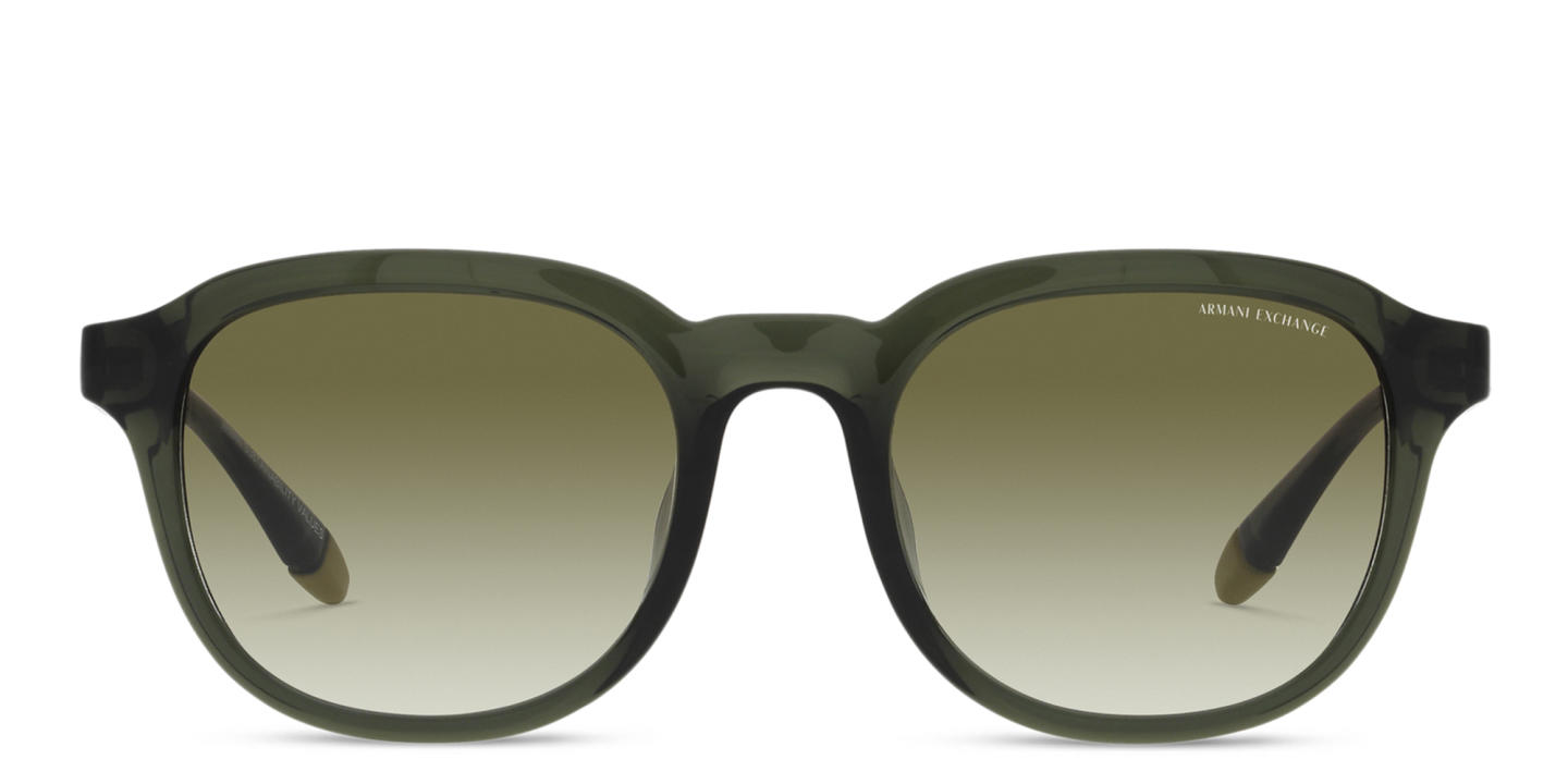 Armani Exchange Square Sunglasses in Green – Product Photo 0