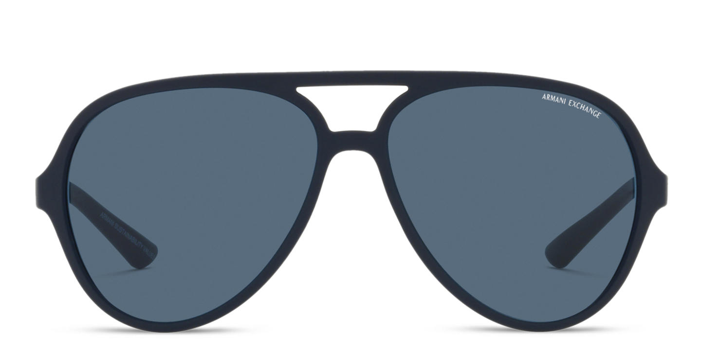 Armani Exchange Logo Signature Aviator Sunglasses in Blue – Product Photo 0