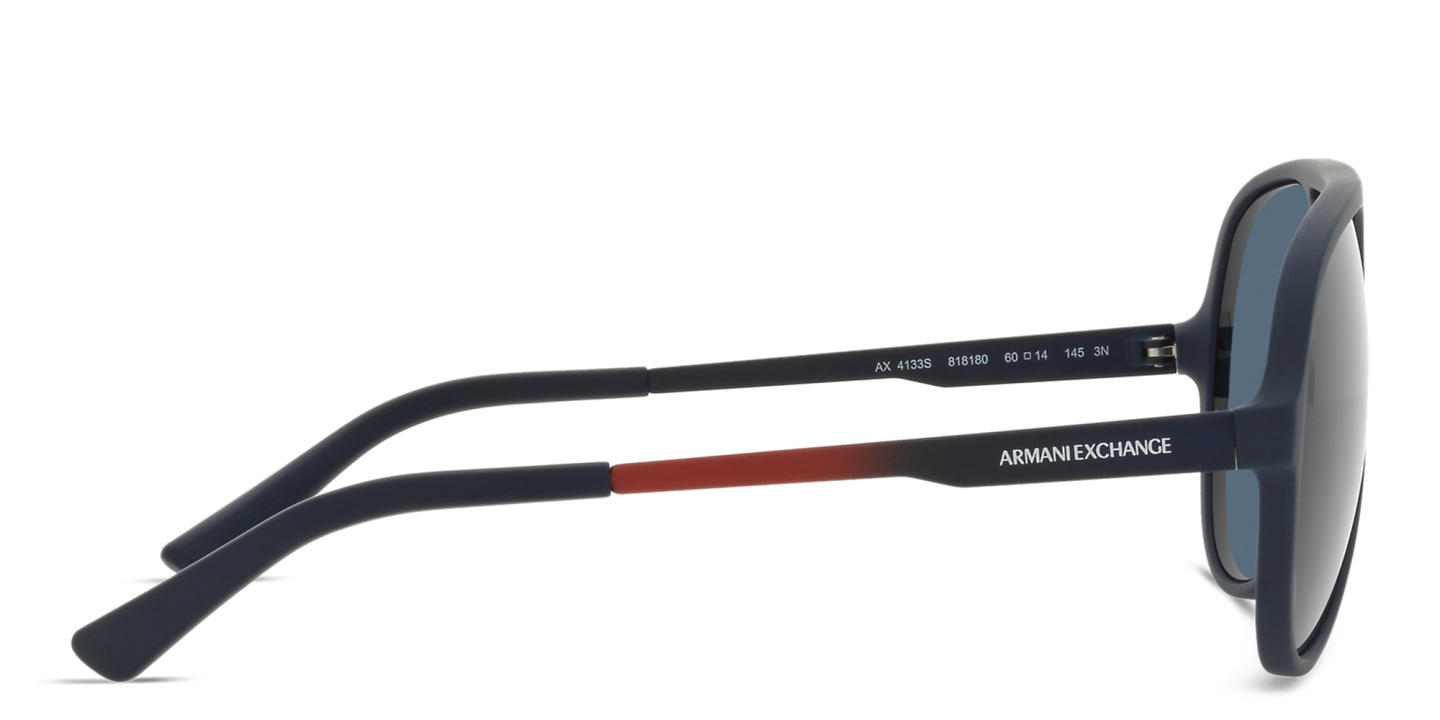 Armani Exchange Logo Signature Aviator Sunglasses in Blue – Product Photo 2