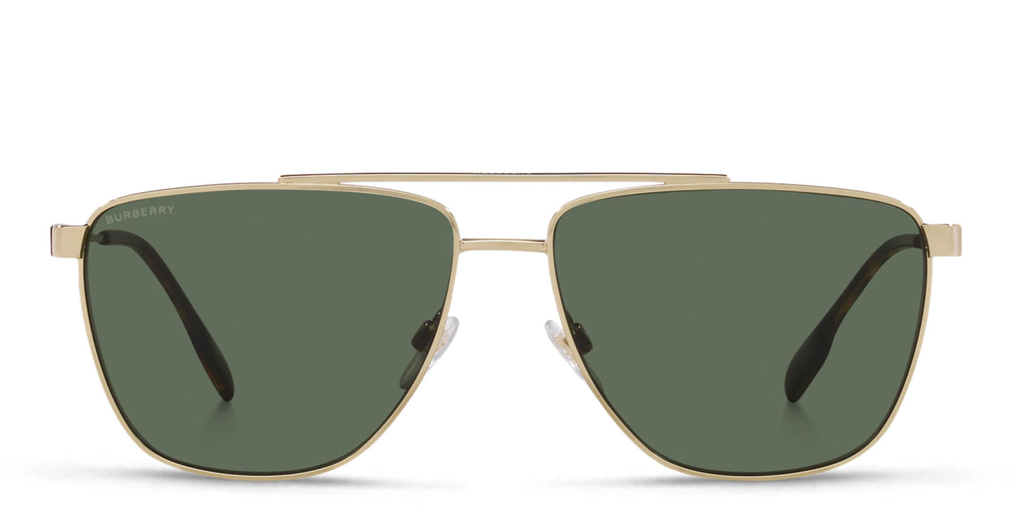 Shop BURBERRY Wide Pilot Sunglasses in Light Gold online.