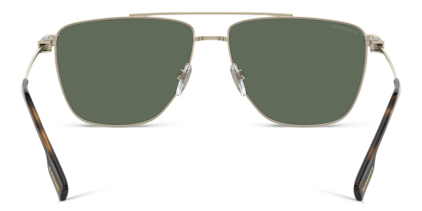 Shop BURBERRY Wide Pilot Sunglasses in Light Gold online.