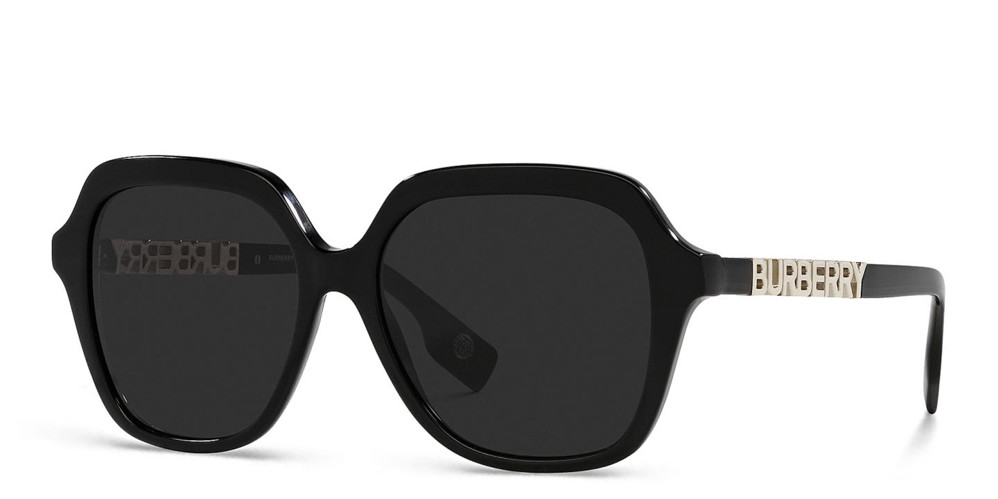 Shop BURBERRY Square Sunglasses in Black online.