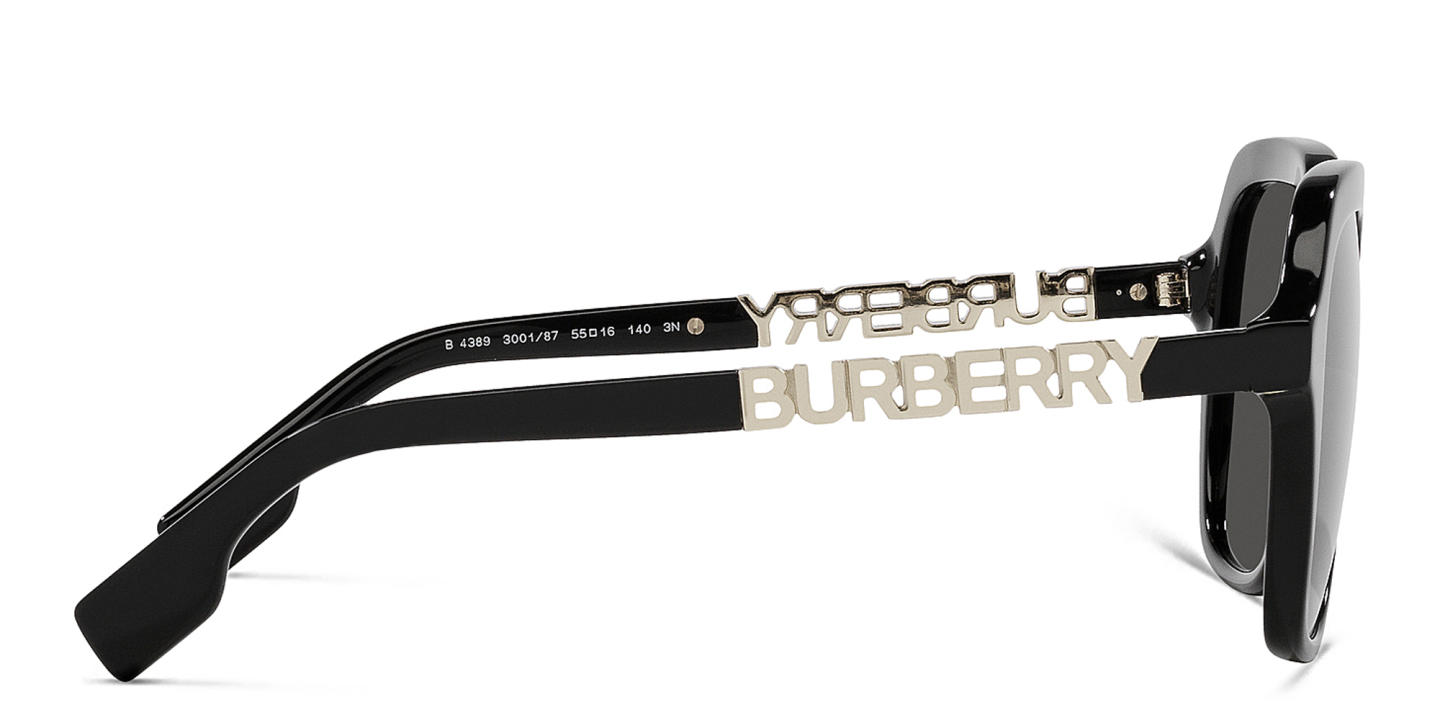 Shop BURBERRY Square Sunglasses in Black online.