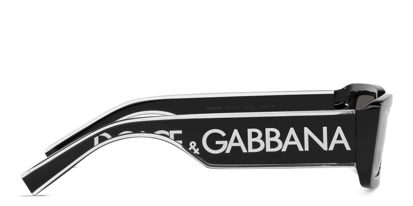 Shop Dolce & Gabbana Rectangle Sunglasses in Black online.