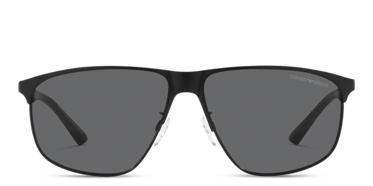 Shop Emporio Armani Logo Pillow Sunglasses in Matte Black online.