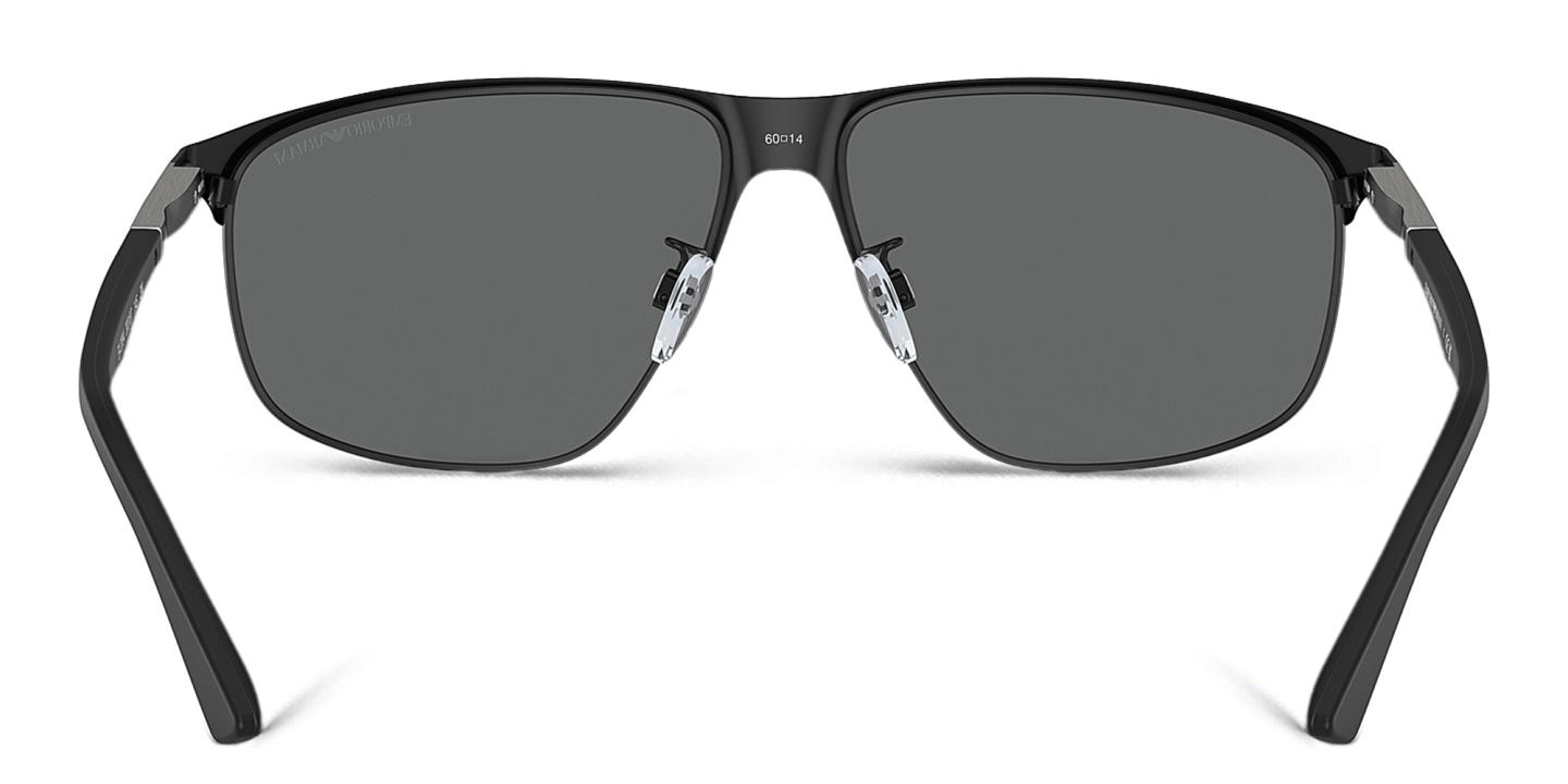 Shop Emporio Armani Logo Pillow Sunglasses in Matte Black online.