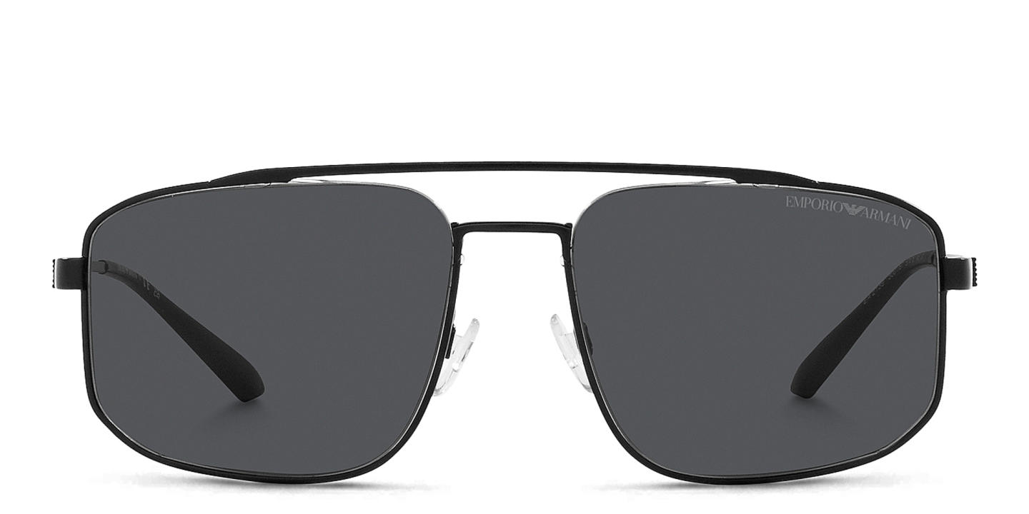 Emporio Armani Logo Square Sunglasses in Matte Black – Product Photo 0