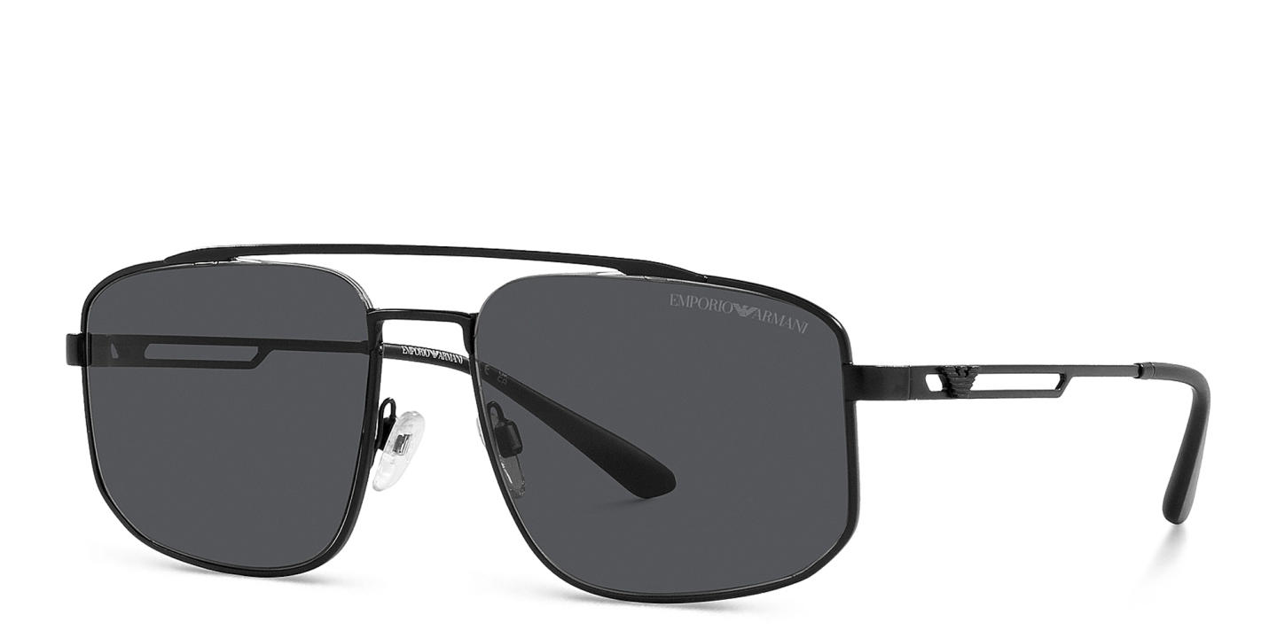 Emporio Armani Logo Square Sunglasses in Matte Black – Product Photo 1