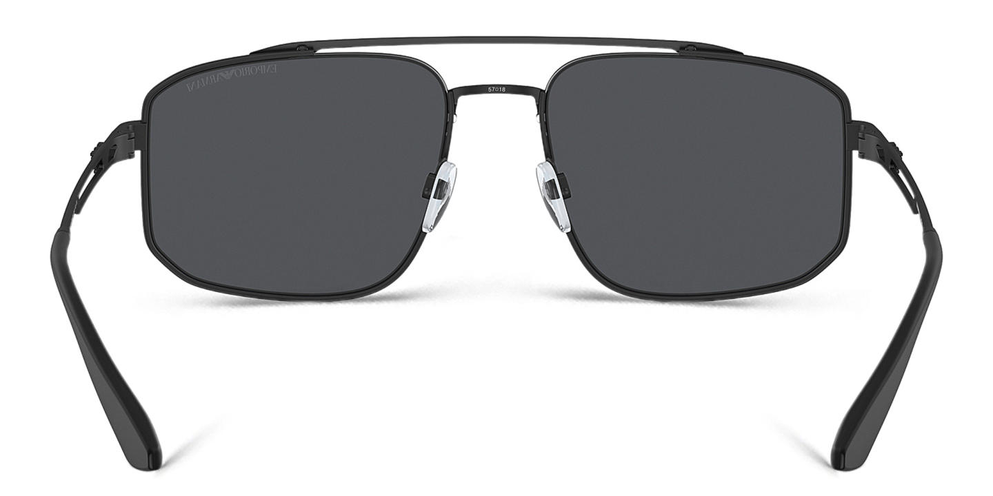 Emporio Armani Logo Square Sunglasses in Matte Black – Product Photo 3
