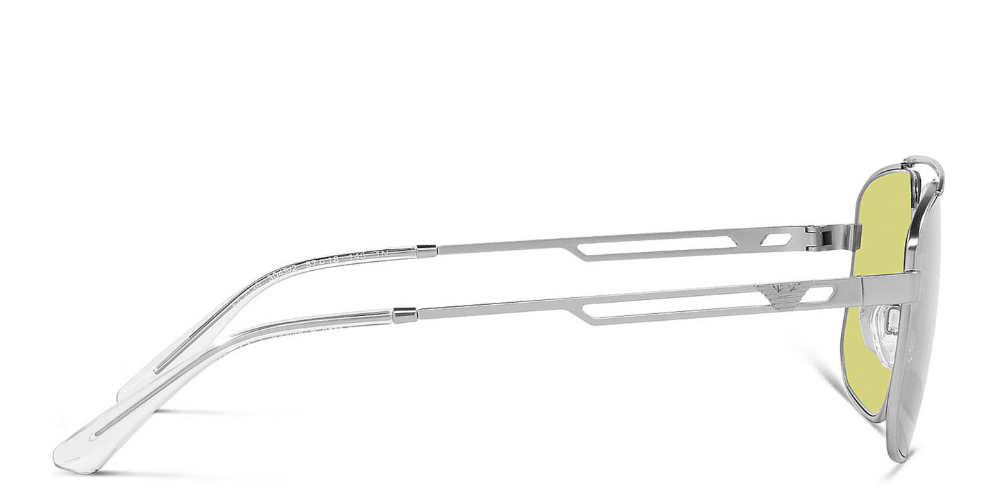 Emporio Armani Logo Square Sunglasses in Matte Silver – Product Photo 2