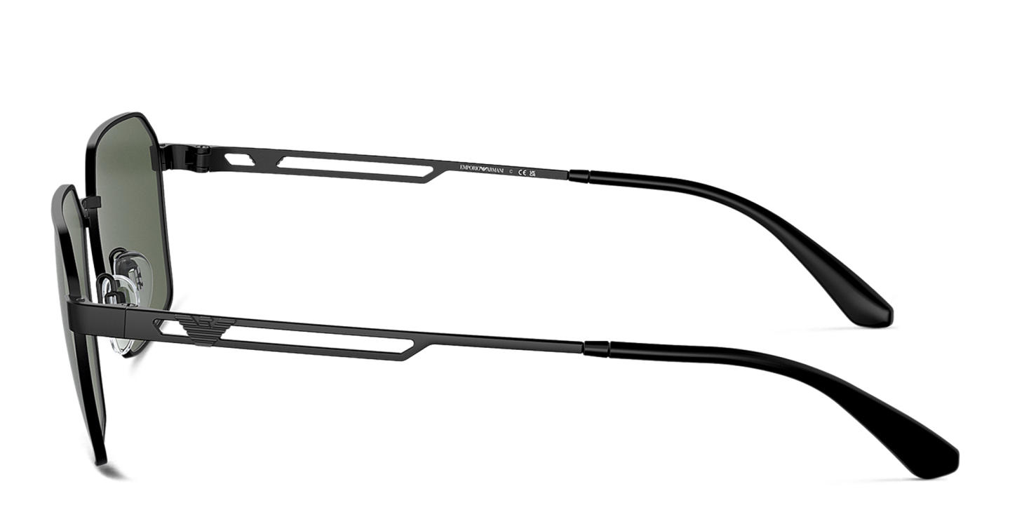 Shop Emporio Armani Logo Irregular Sunglasses in Matte Black online.