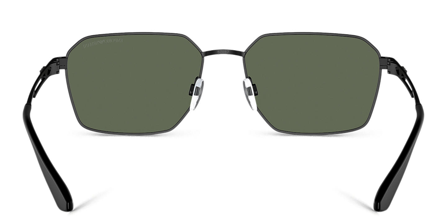 Shop Emporio Armani Logo Irregular Sunglasses in Matte Black online.