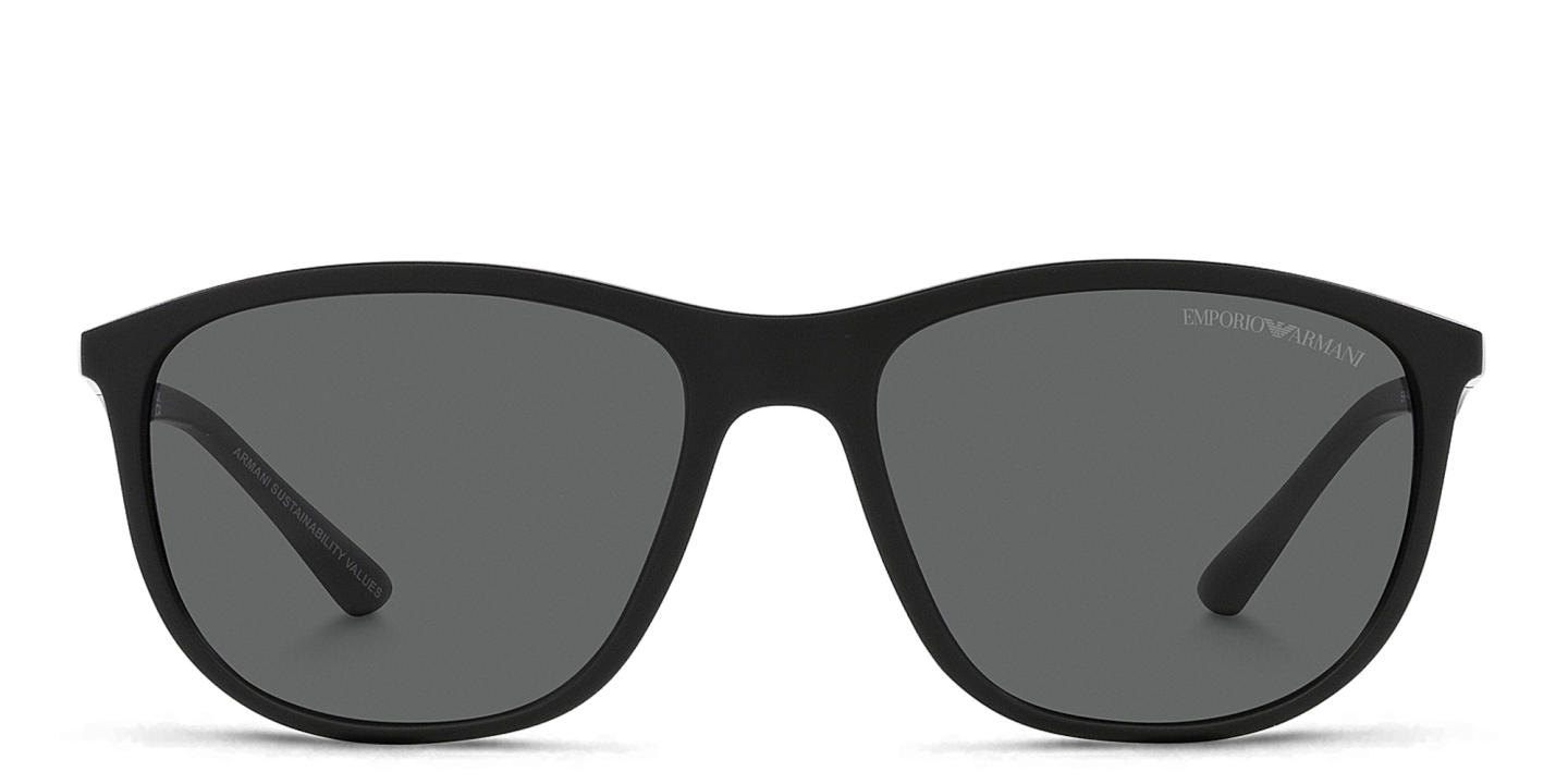 Emporio Armani Logo Pillow Sunglasses in Matte Black – Product Photo 0