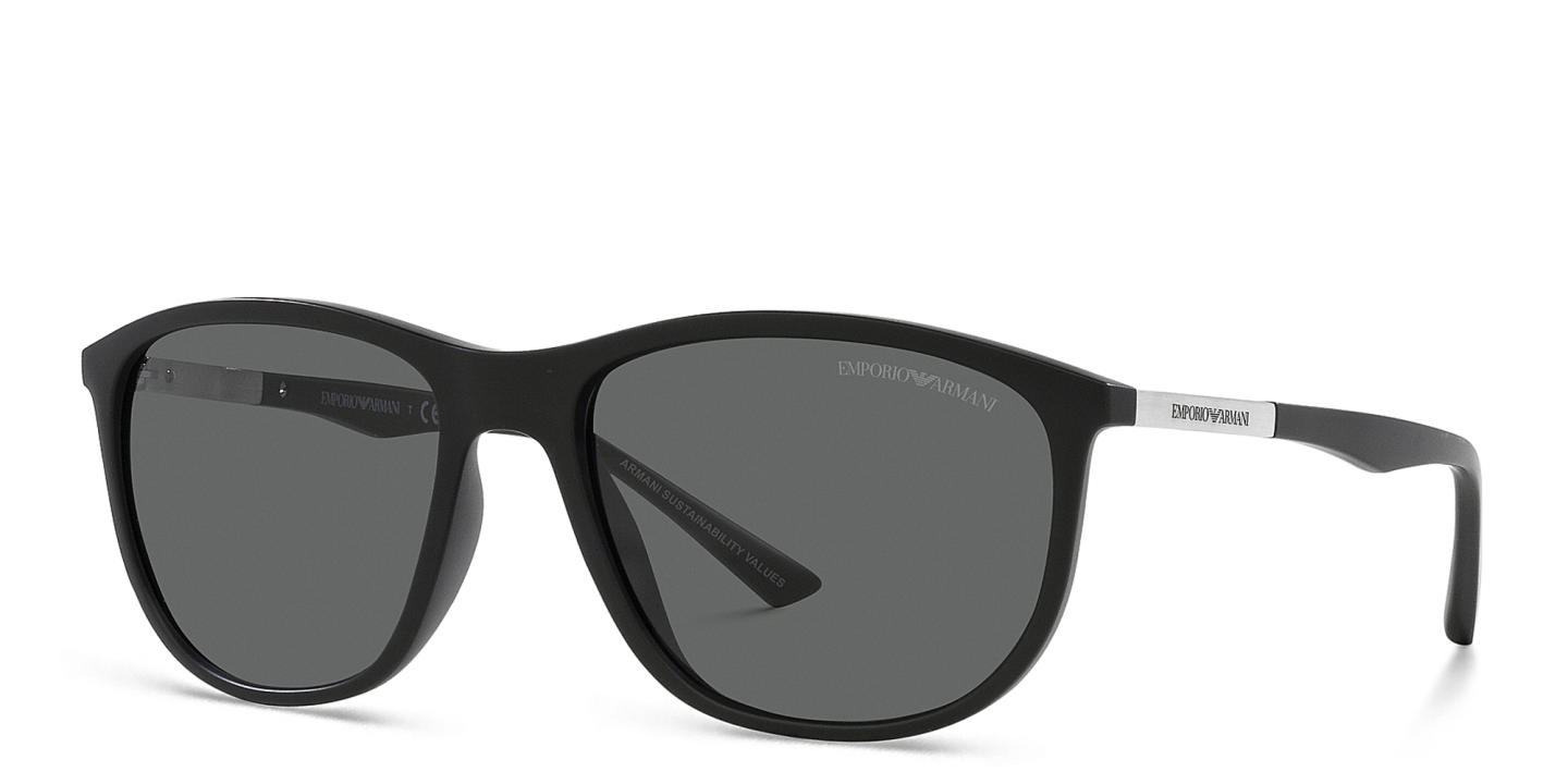 Emporio Armani Logo Pillow Sunglasses in Matte Black – Product Photo 2