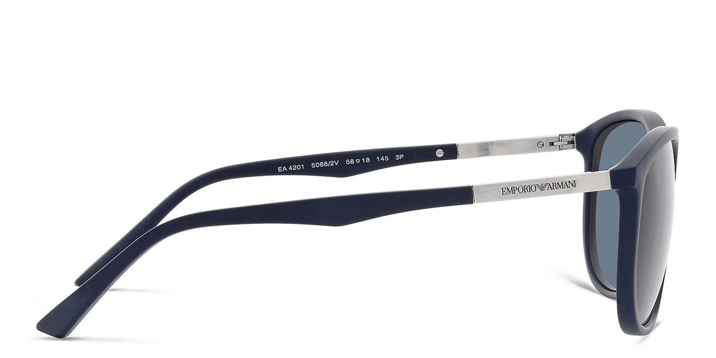 Emporio Armani Logo Pillow Sunglasses in Matte Blue – Product Photo 3