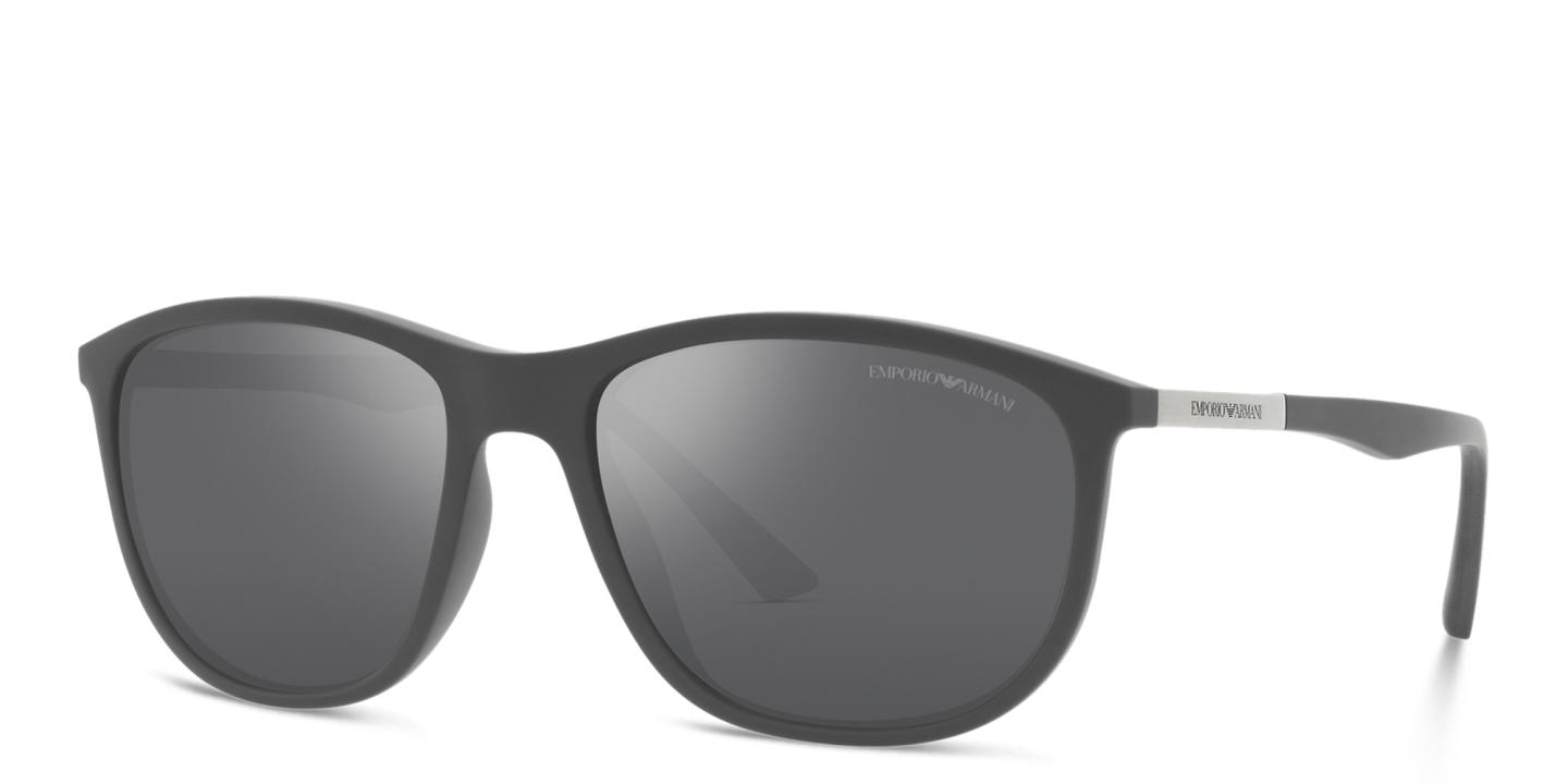 Emporio Armani Logo Pillow Sunglasses in Matte Grey – Product Photo 1