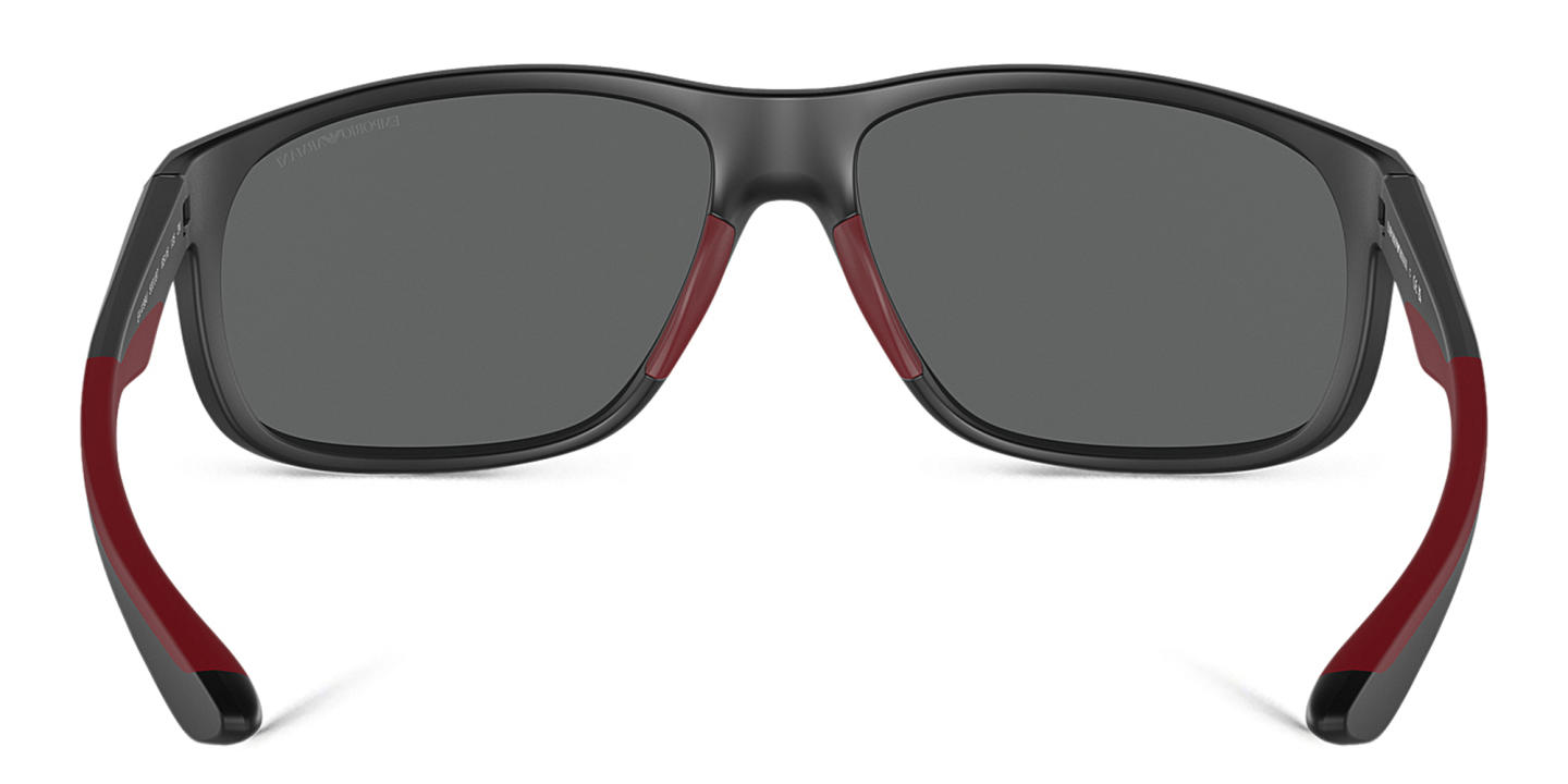 Shop Emporio Armani Logo Wide Pillow Sunglasses in Matte Black online.