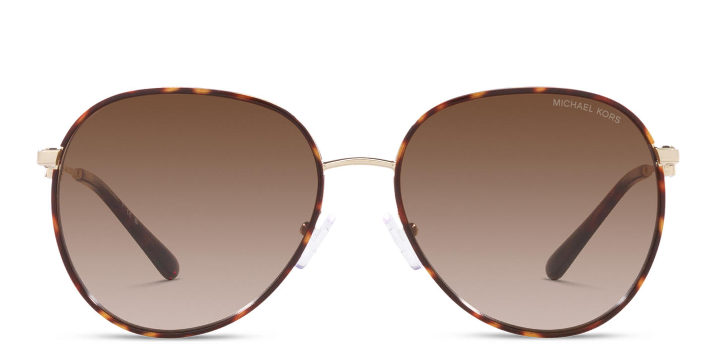 Shop Michael Kors Aviator Sunglasses in Gold online.