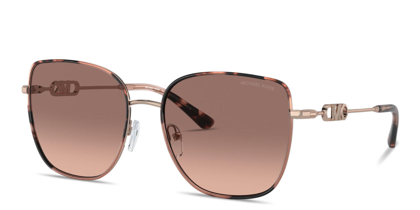 Shop Michael Kors Empire Square 2 Sunglasses in Rose Gold Pink Tortoise online.
