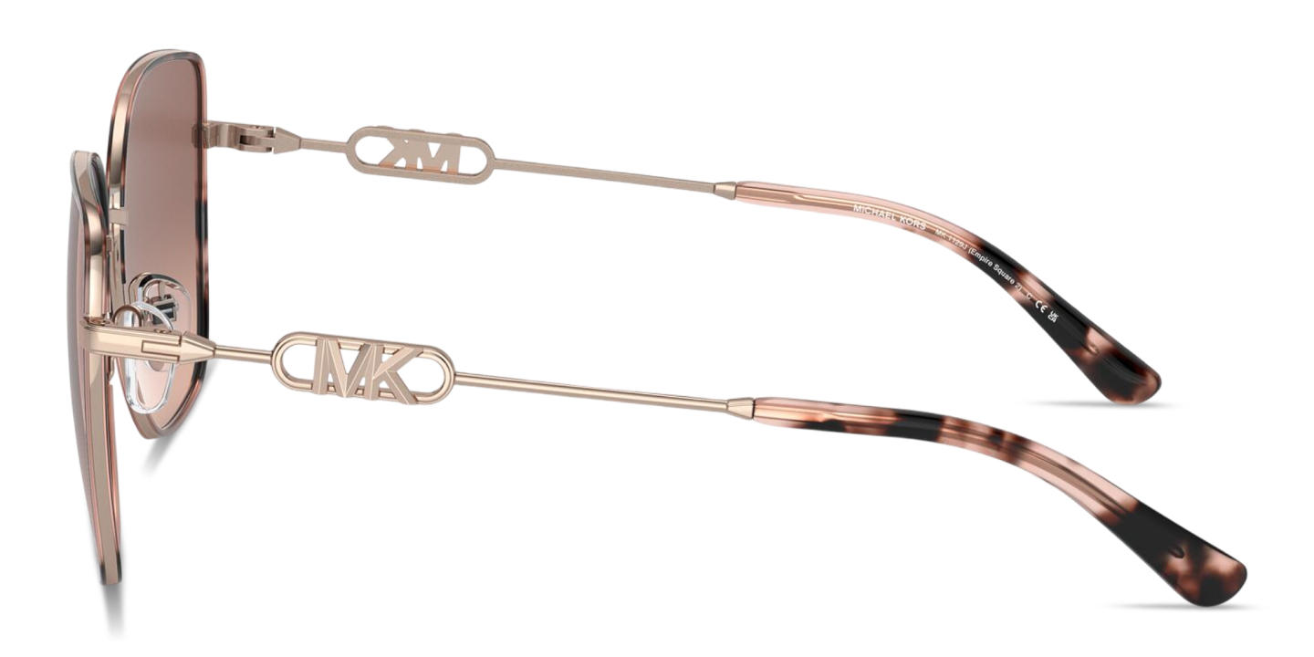 Shop Michael Kors Empire Square 2 Sunglasses in Rose Gold Pink Tortoise online.