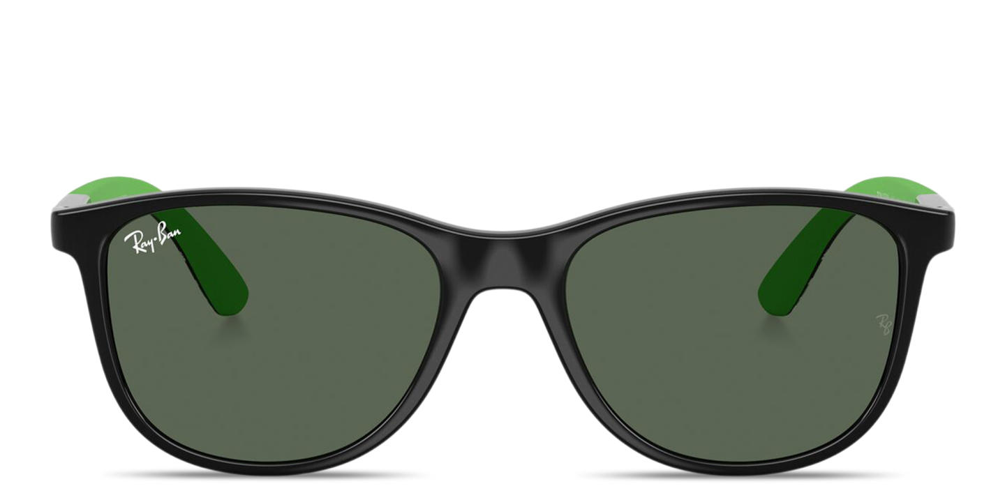 Shop Ray-Ban Junior Toy Story Kids Square Sunglasses in Black & Rubber Green online.