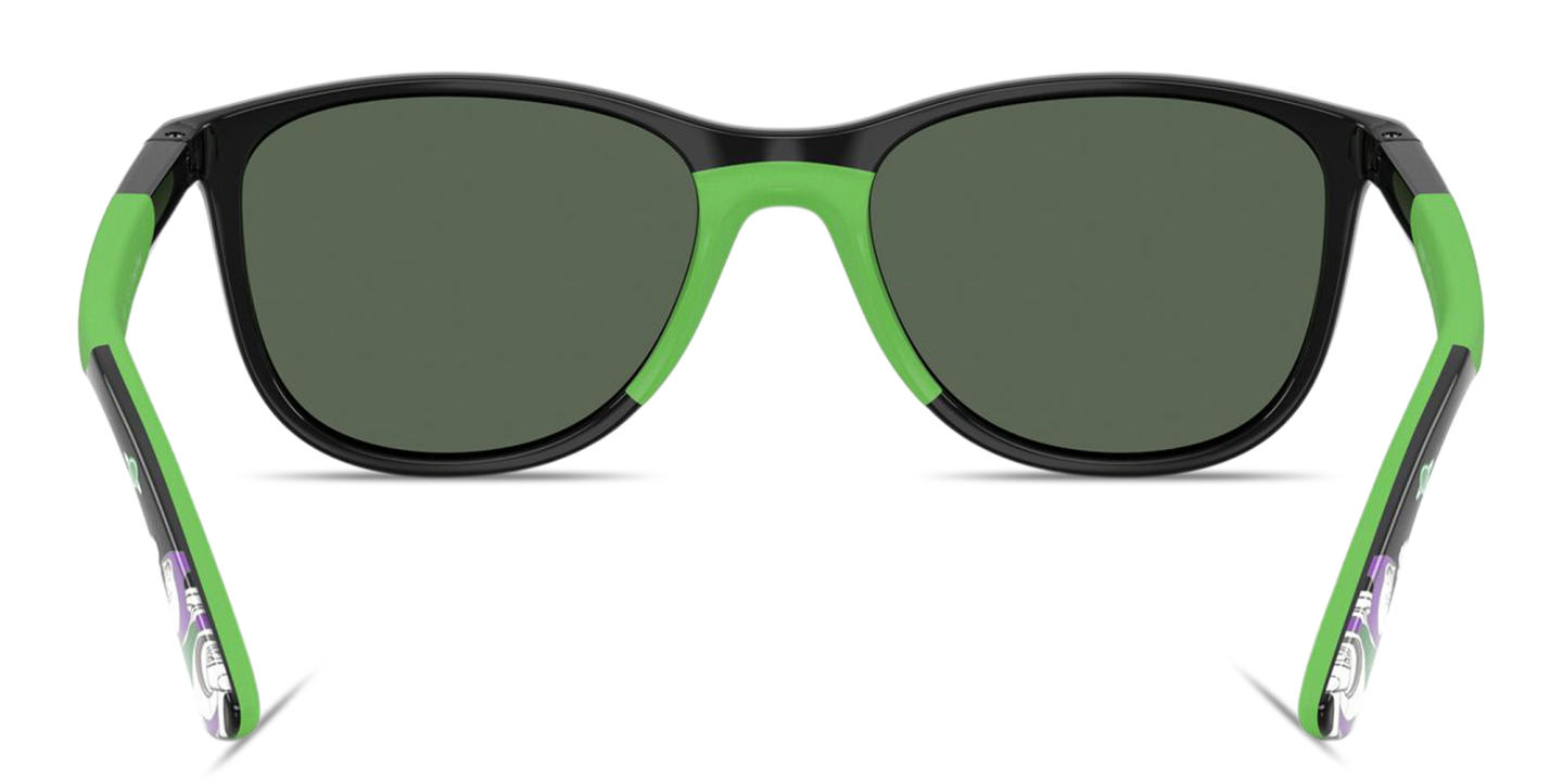 Shop Ray-Ban Junior Toy Story Kids Square Sunglasses in Black & Rubber Green online.