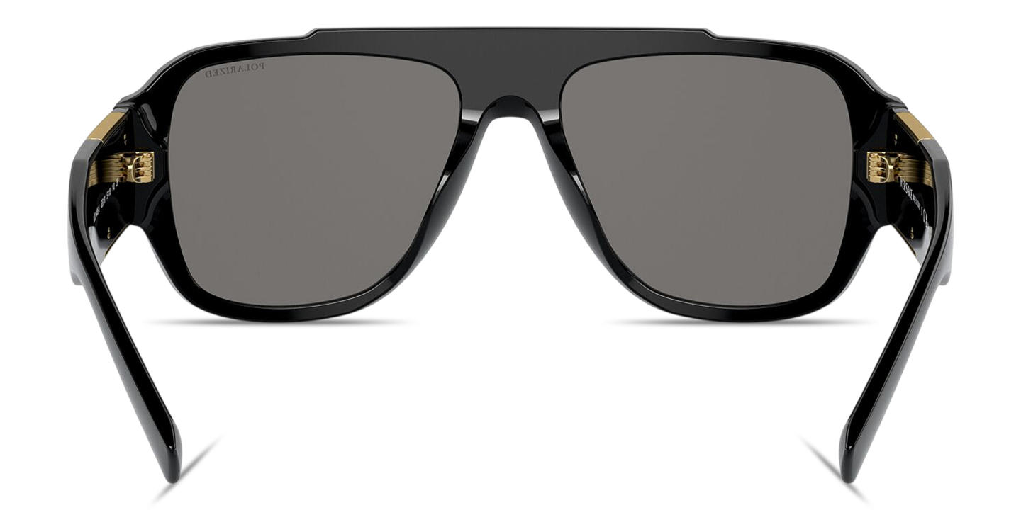 Shop VERSACE Medusa Pillow Sunglasses in Black online.