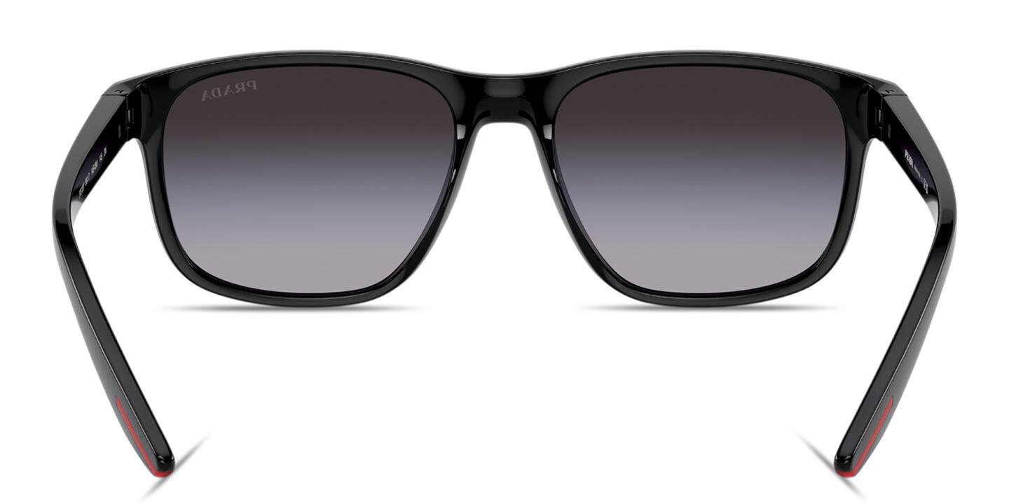 Shop Prada Linea Rossa Logo Signature Pillow Sunglasses in Black online.