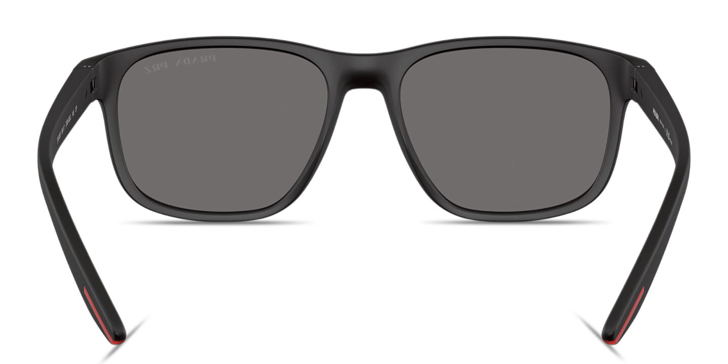 Shop Prada Linea Rossa Logo Signature Pillow Sunglasses in Black online.