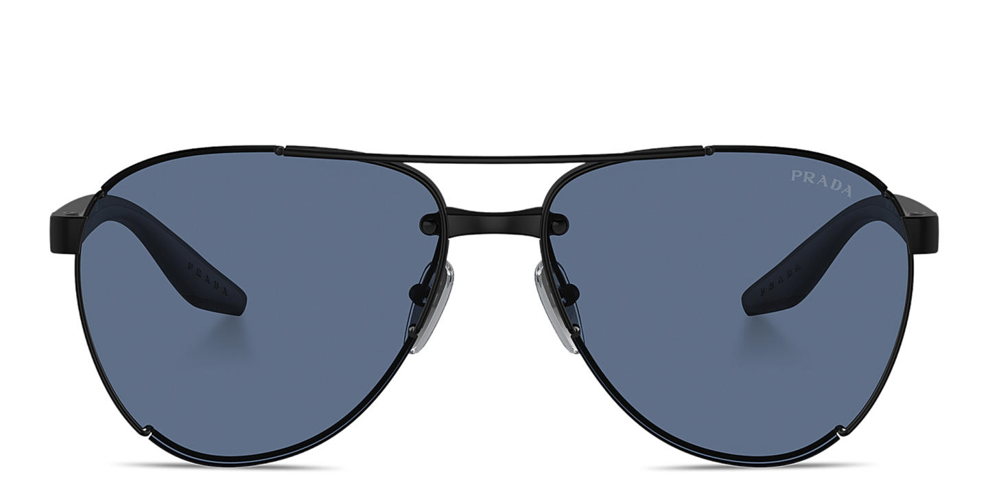 Prada Linea Rossa Logo Aviator Sunglasses in Black – Product Photo 0
