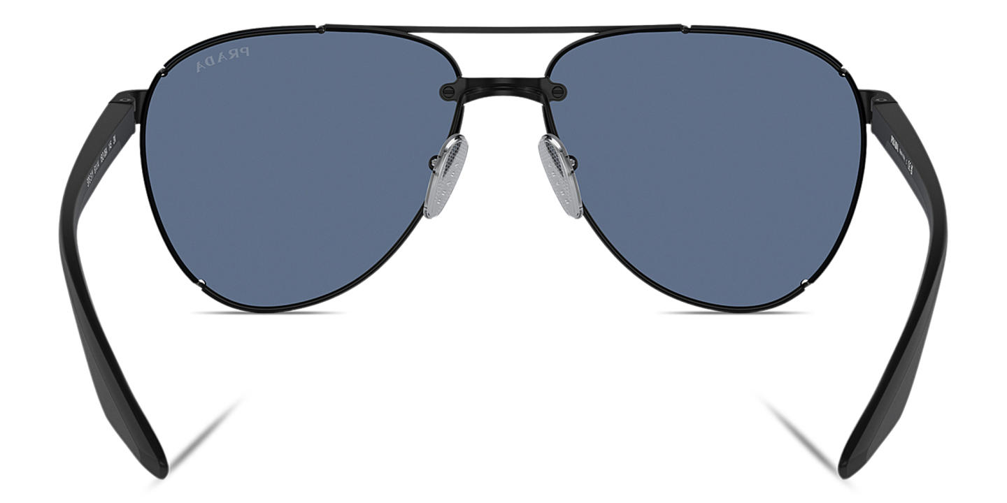 Prada Linea Rossa Logo Aviator Sunglasses in Black – Product Photo 3