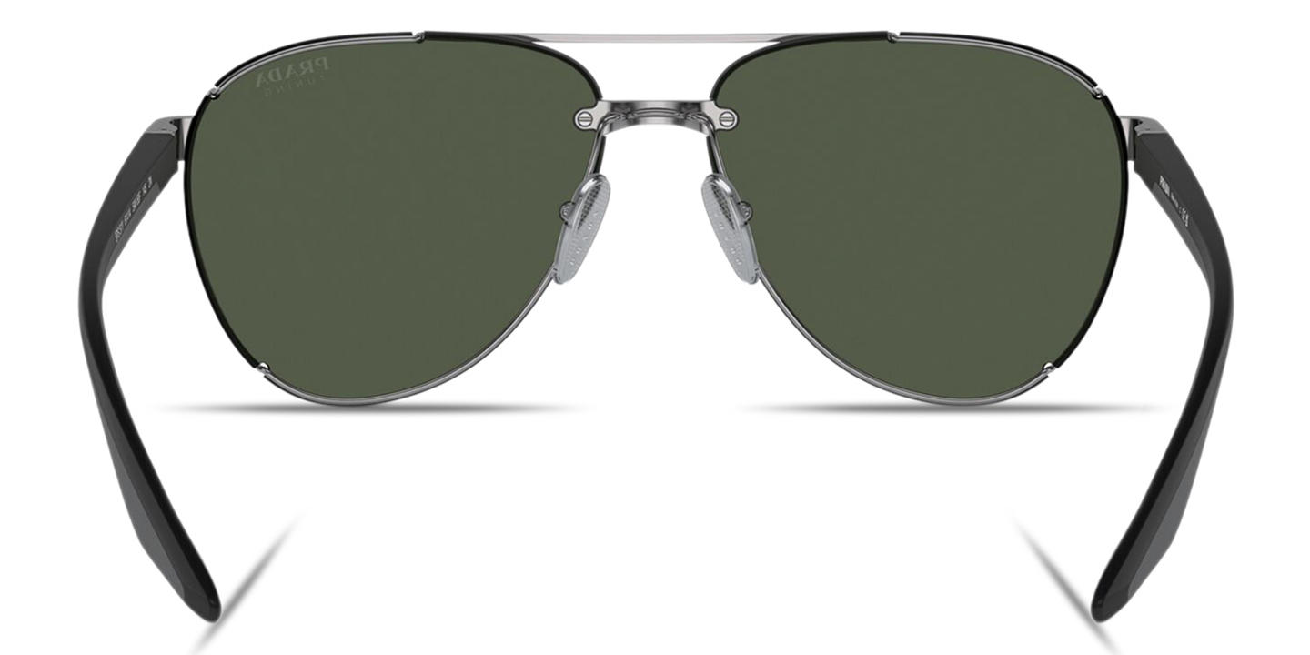 Prada Linea Rossa Logo Signature Pilot Sunglasses in Gunmetal – Product Photo 3