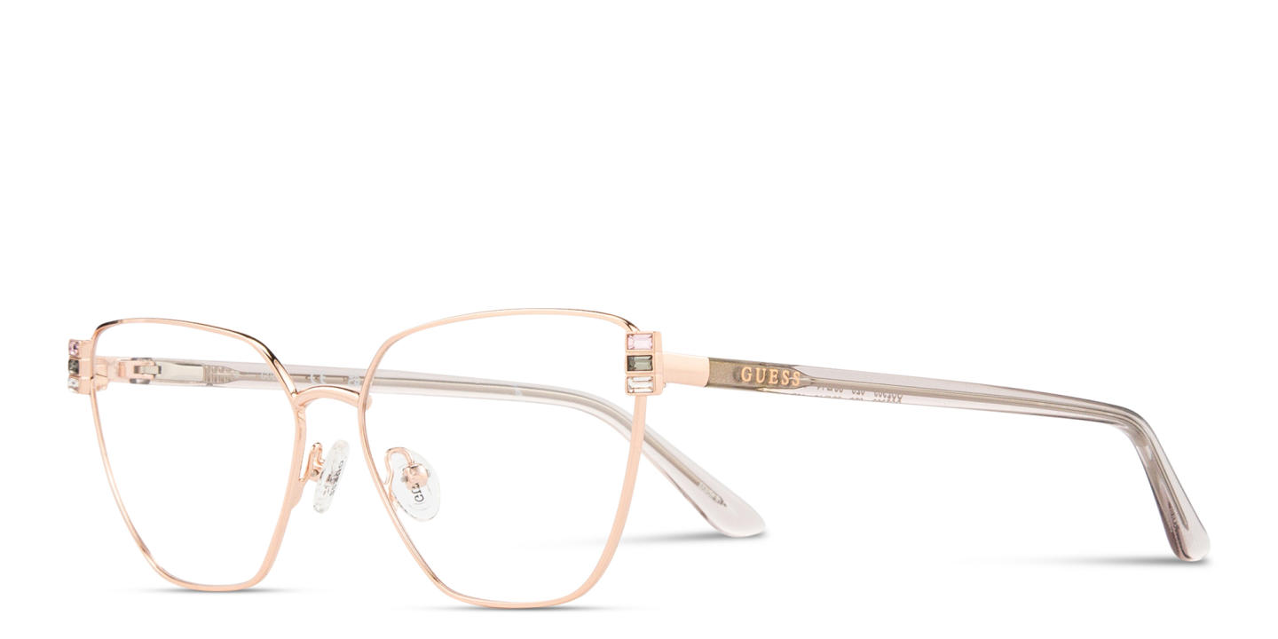 Guess Wide Cat-Eye Eyeglasses in Rose Gold – Product Photo 1
