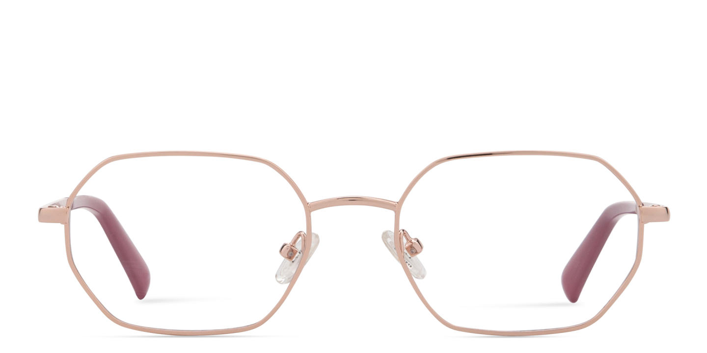 Shop Guess Unisex Irregular Eyeglasses in Rose Gold online.