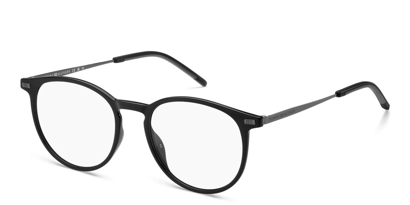 Tommy Hilfiger Unisex Round Eyeglasses in Black – Product Photo 1