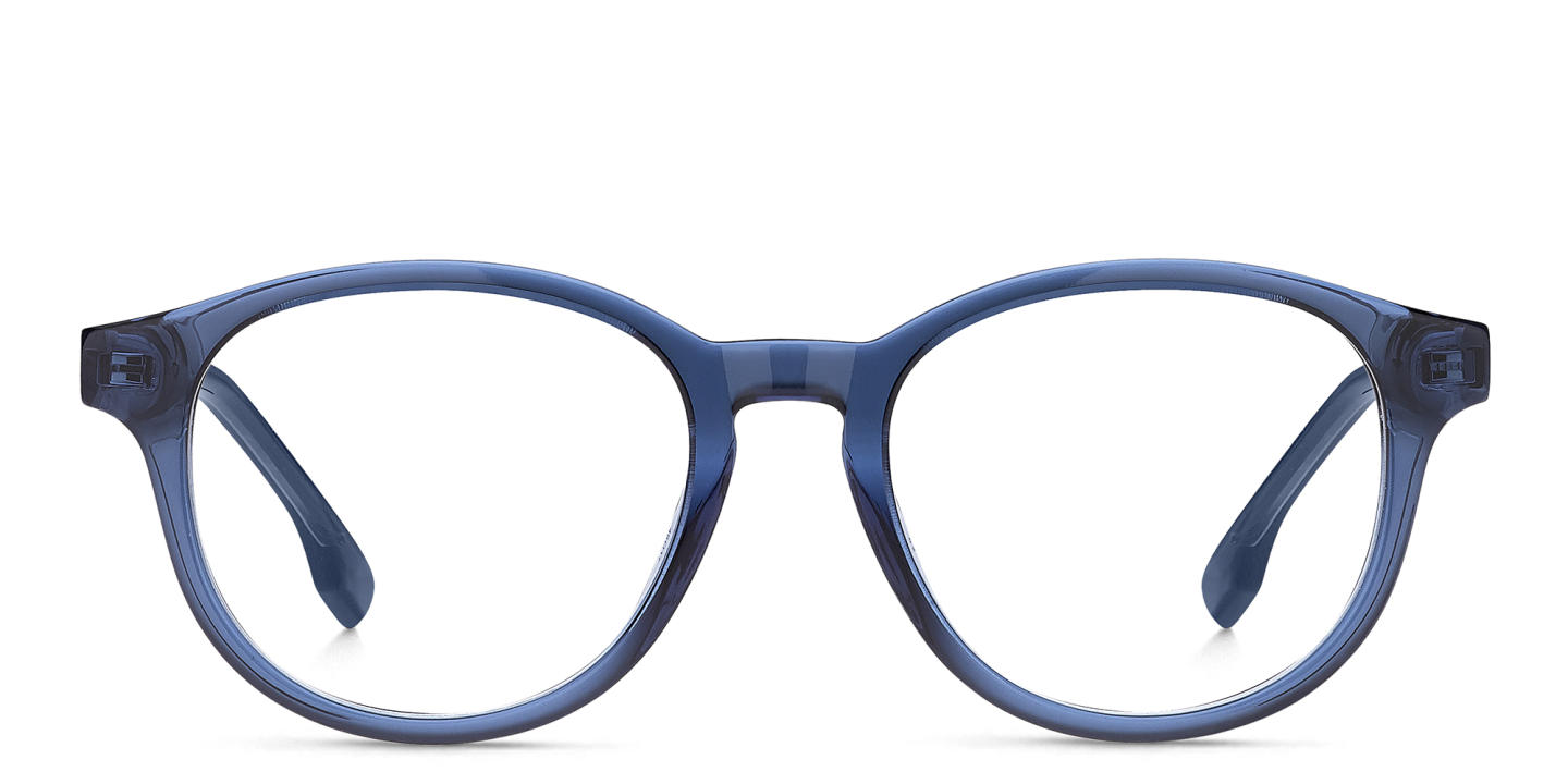 Hugo Boss Round Eyeglasses in Blue – Product Photo 0
