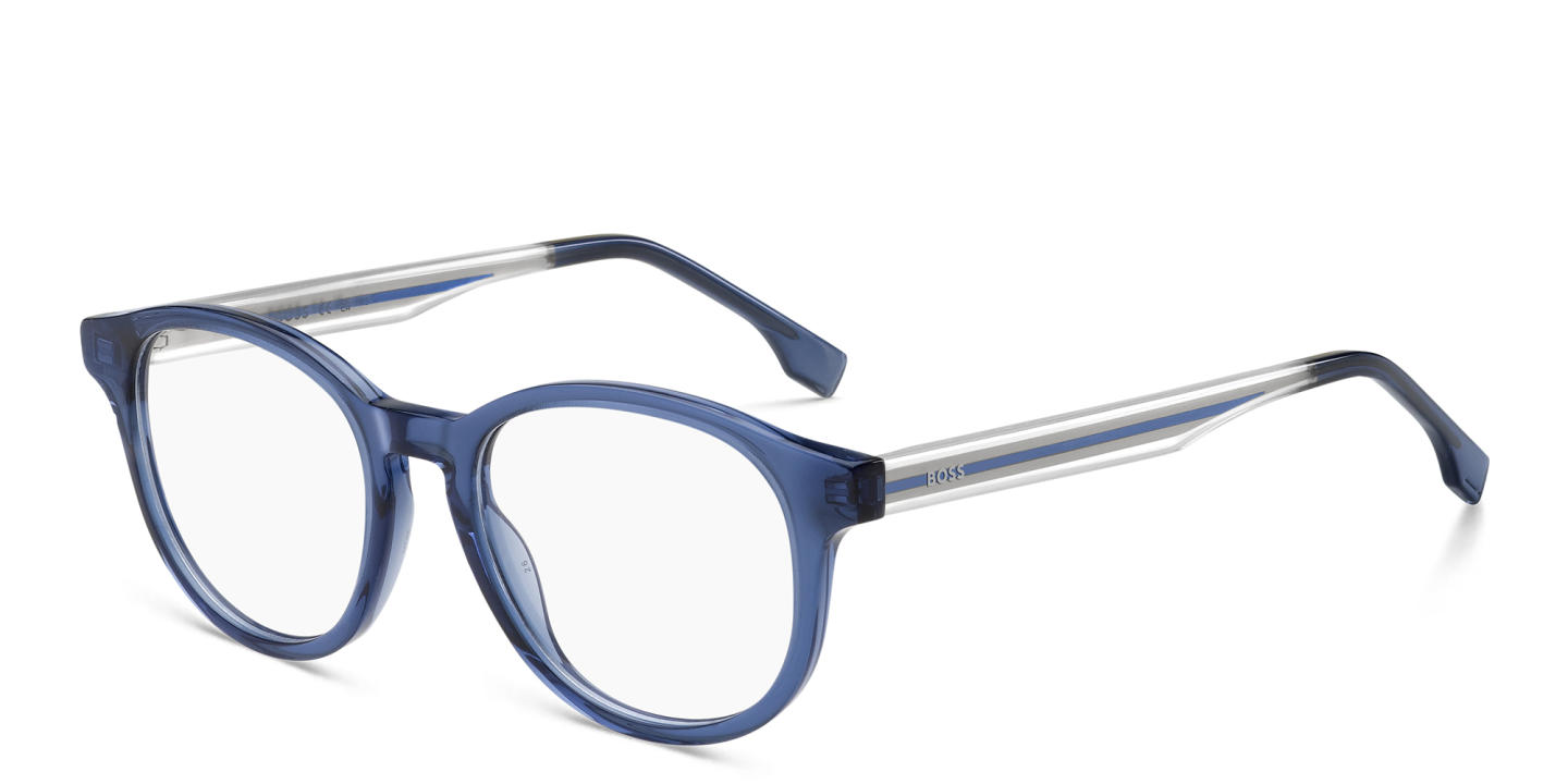 Hugo Boss Round Eyeglasses in Blue – Product Photo 1