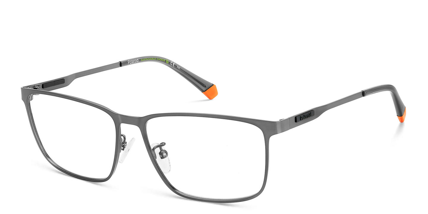 Polaroid Rectangle Eyeglasses in Gunmetal – Product Photo 1