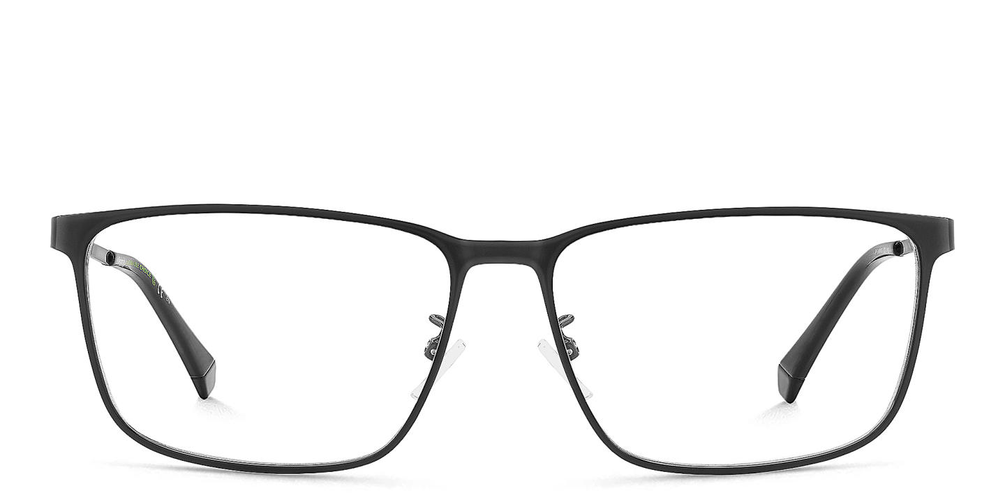 Polaroid Logo Rectangle Eyeglasses in Black – Product Photo 0