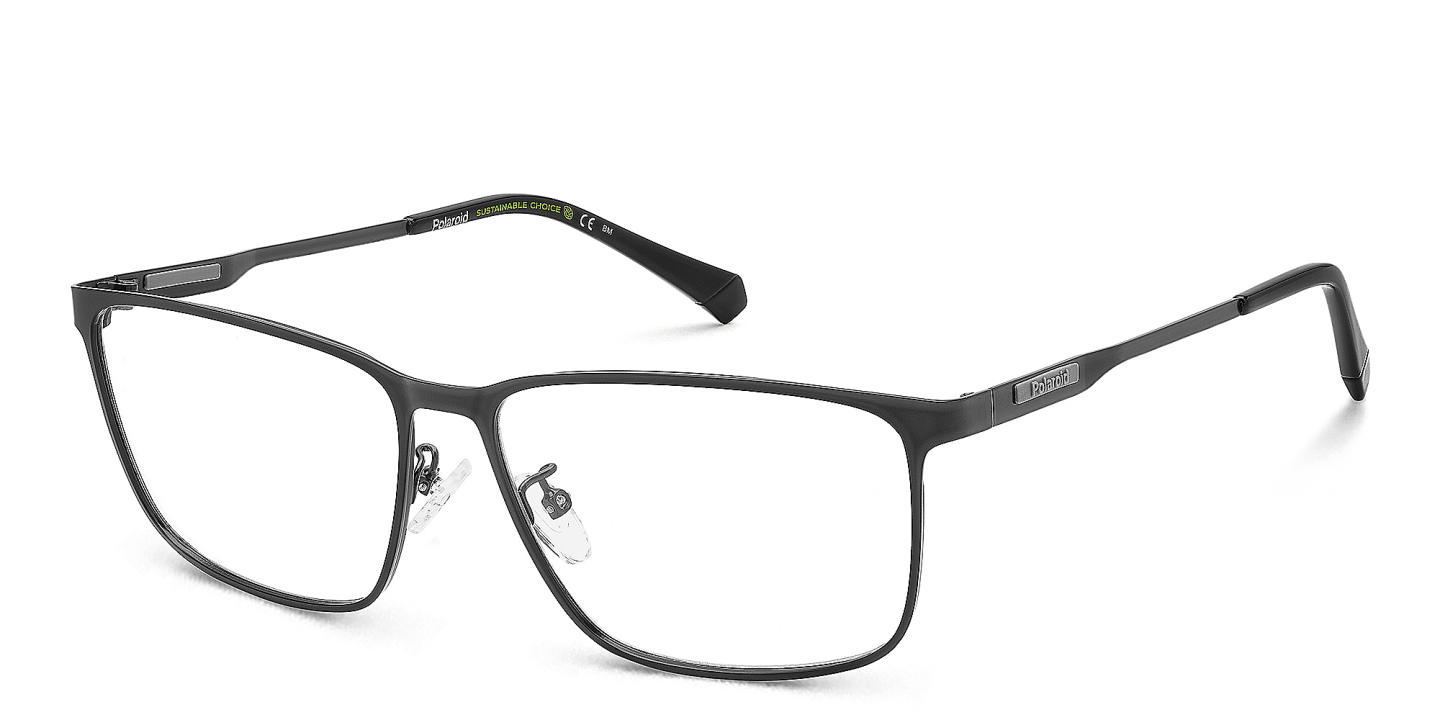 Polaroid Logo Rectangle Eyeglasses in Black – Product Photo 1