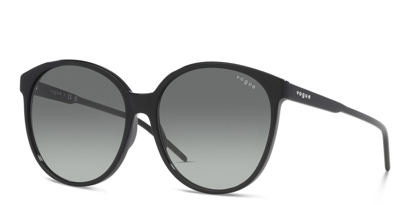 Shop Vogue Eyewear Oversized Round Sunglasses in Black online.