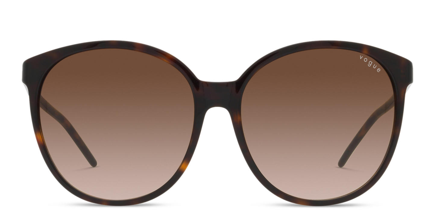 Shop Vogue Eyewear Oversized Round Sunglasses in Havana online.