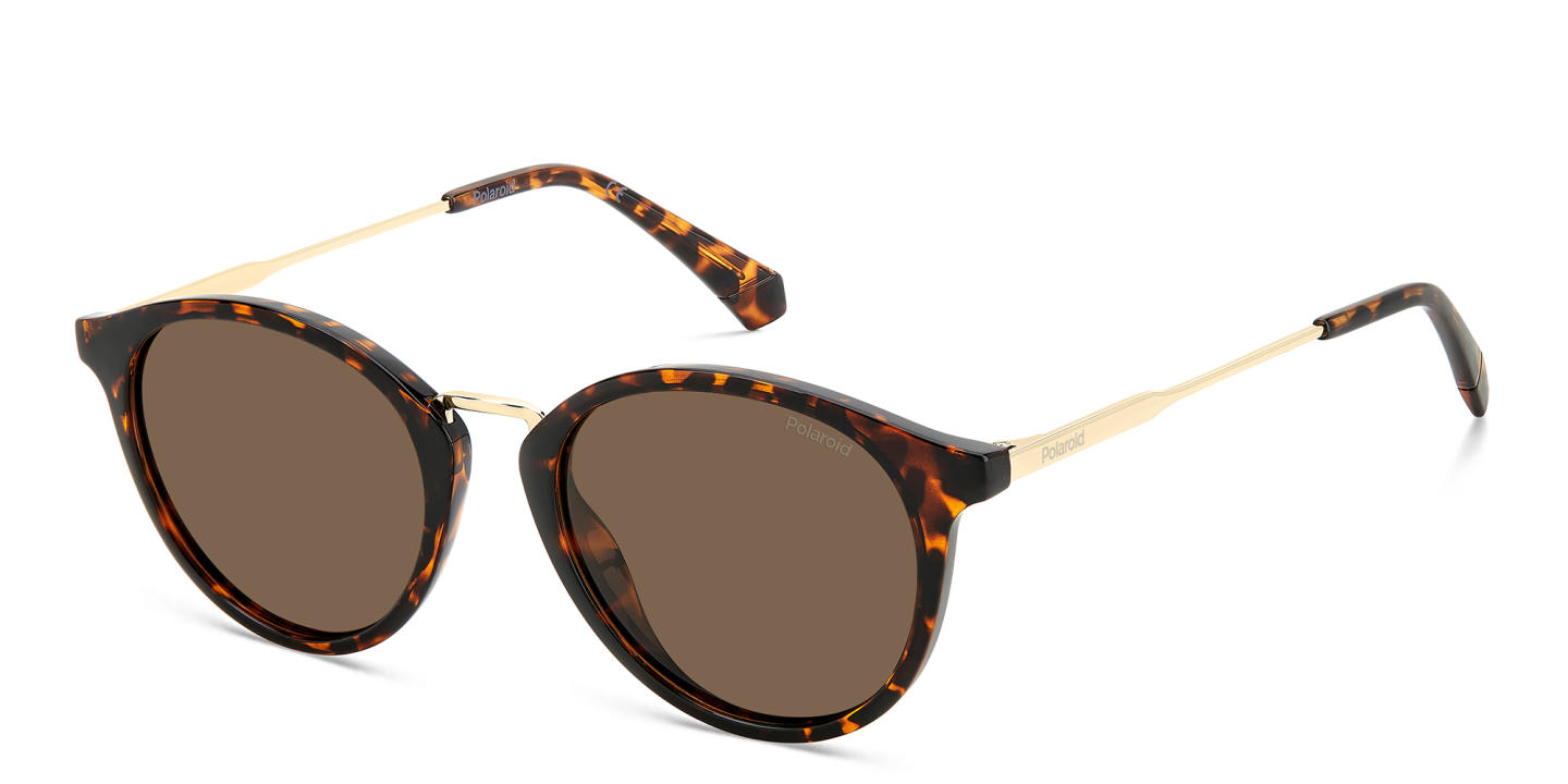 Shop Polaroid Unisex Round Sunglasses in Havana online.
