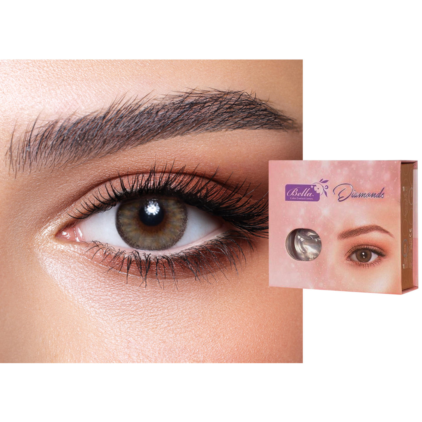 Bella DIAMOND Monthly Color Contact Lenses - Agate Brown in Agate Brown – Product Photo 1