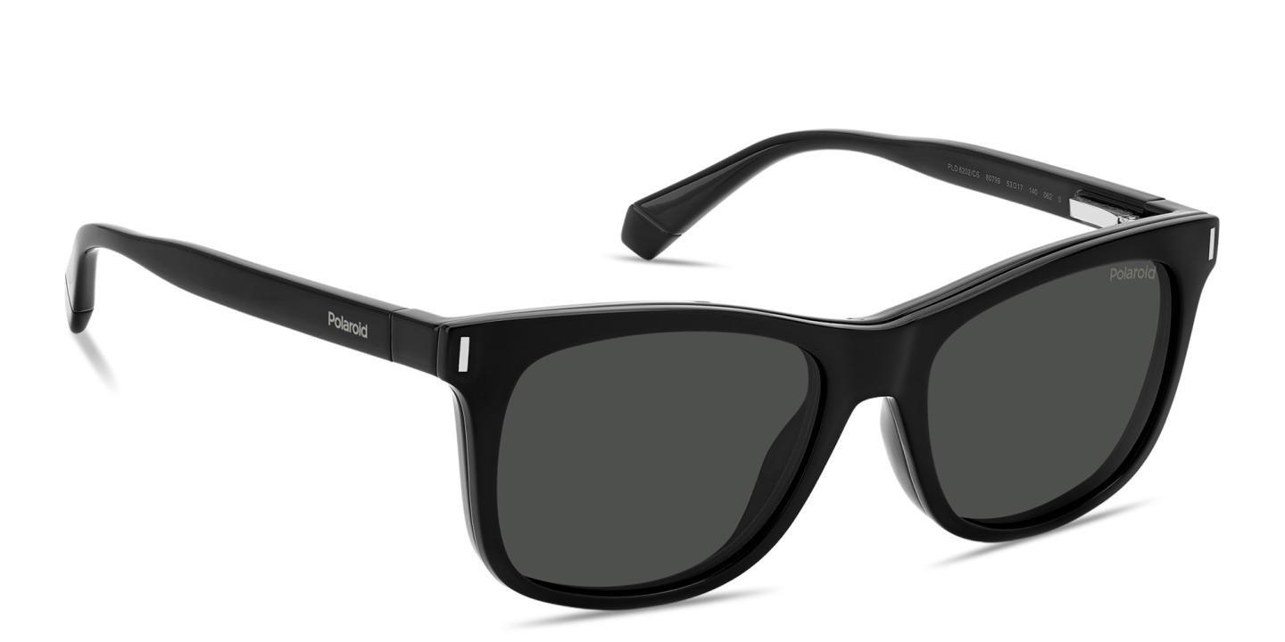 Shop Polaroid Clip-On Square Eyeglasses in Black online.