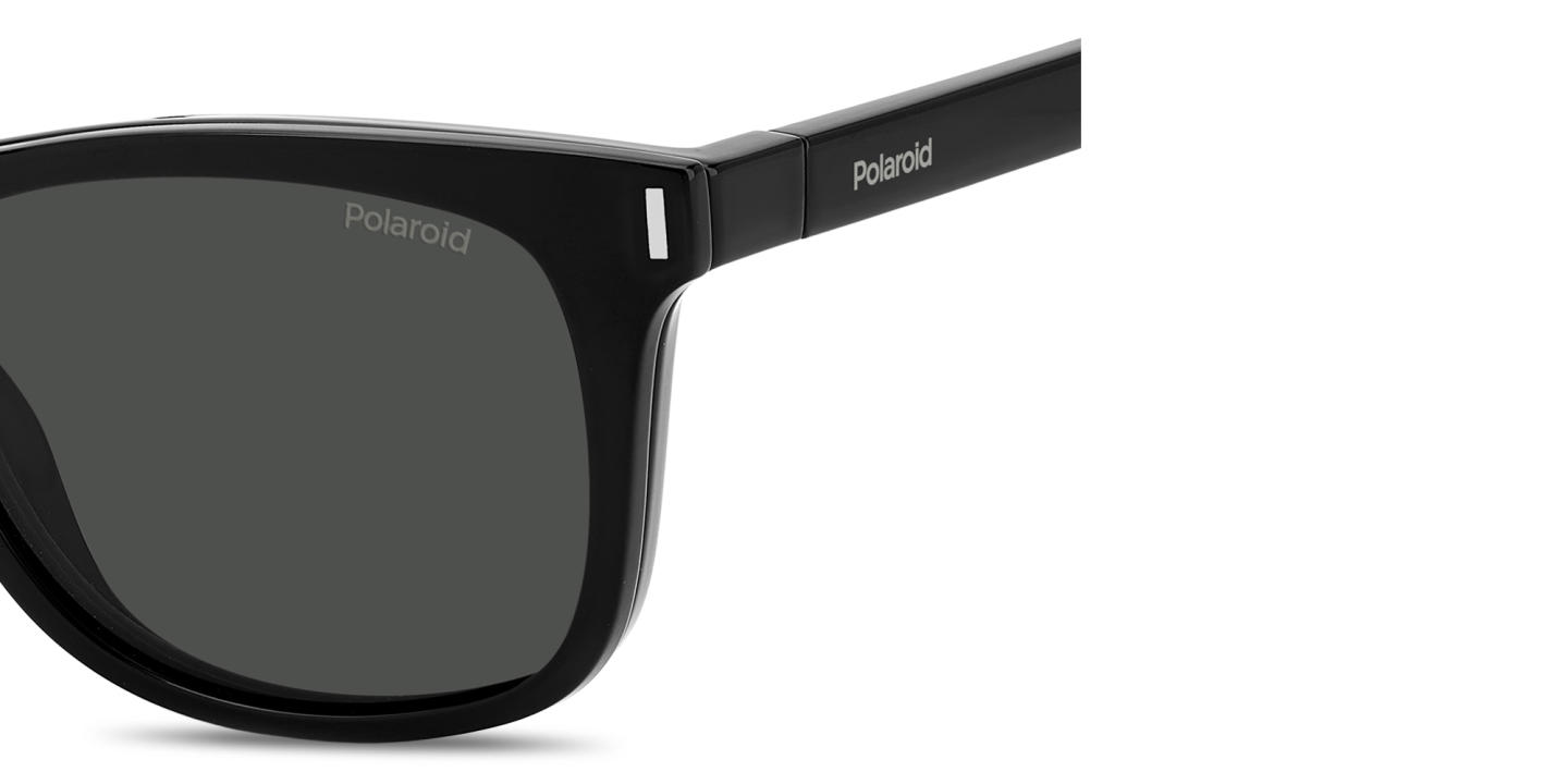 Shop Polaroid Clip-On Square Eyeglasses in Black online.